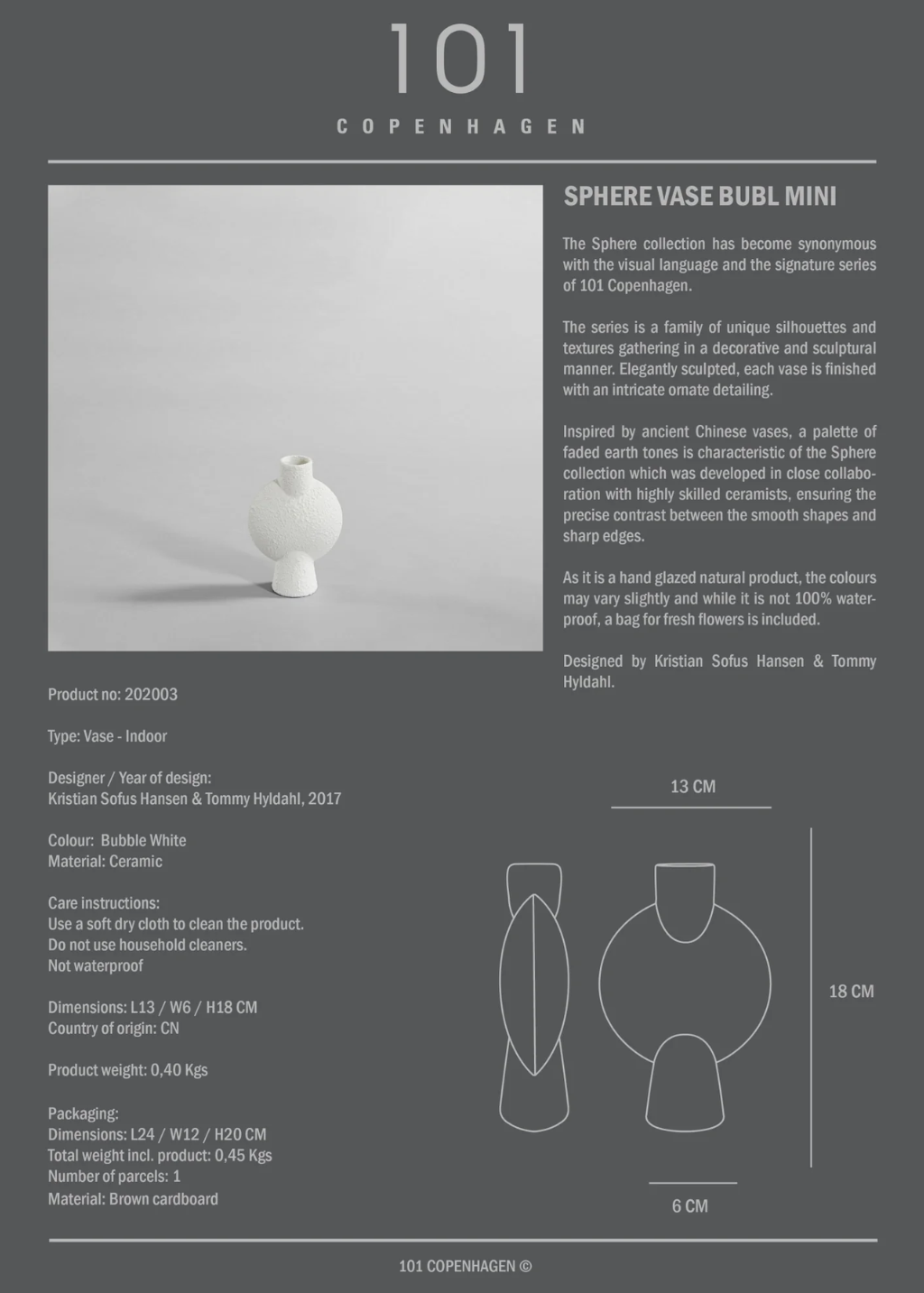 101 Copenhagen Vase - Small White | Shop Tula