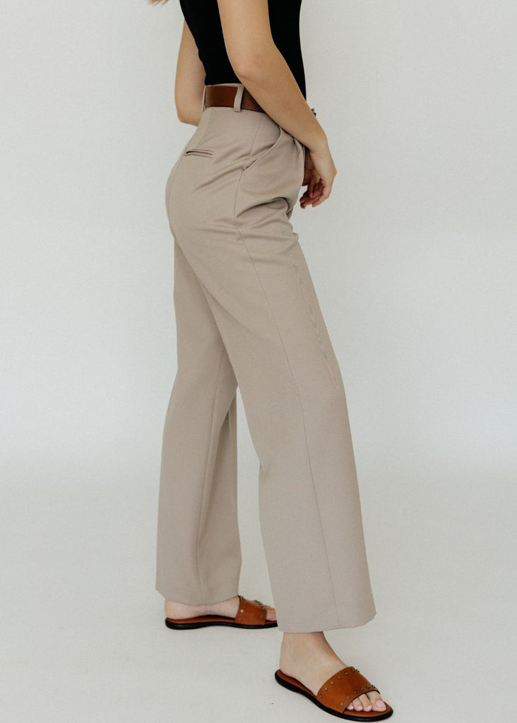 Anine Bing Carrie Pant in Taupe Side | Tula's Online Boutique