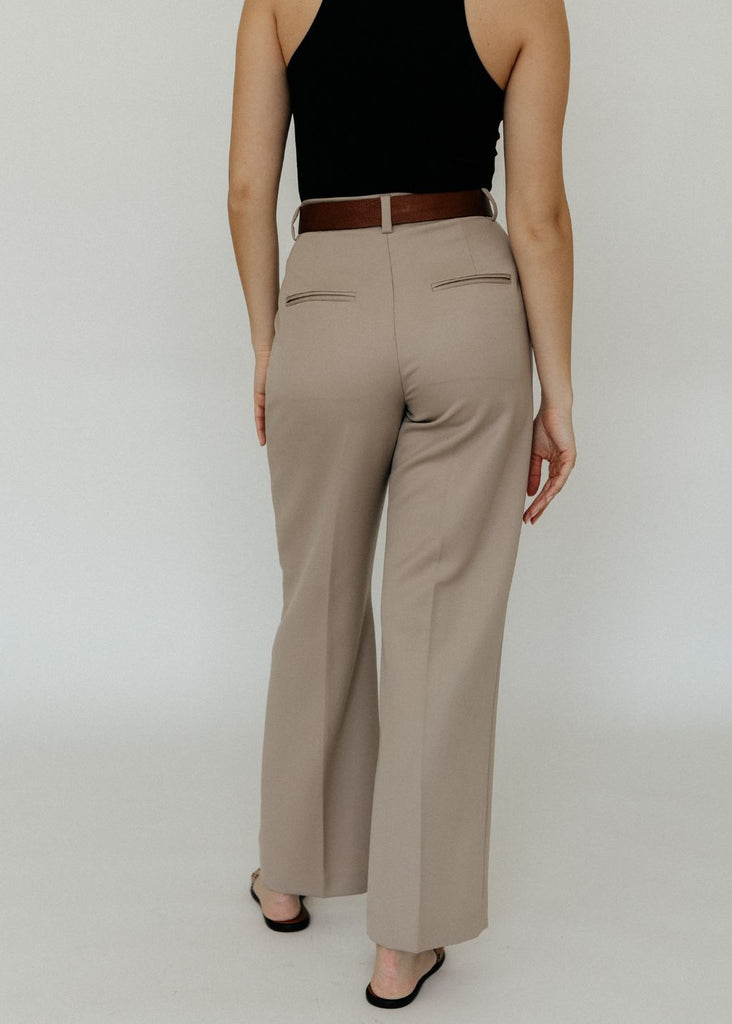 Anine Bing Carrie Pant in Taupe Back | Tula's Online Boutique