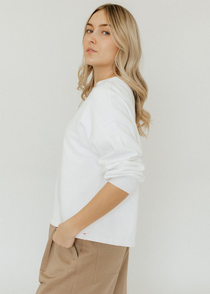 Xírena Harmony Sweatshirt White side | Tula's Online Boutique