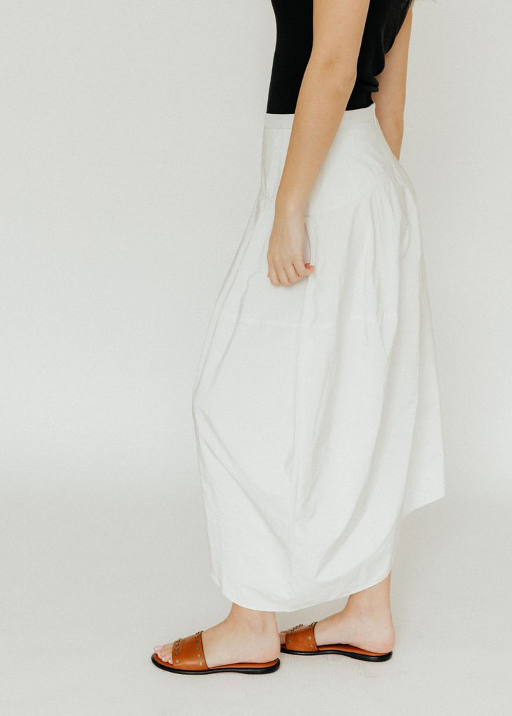 Tibi Nylon Asymmetrical Balloon Skirt in White side 2| Tula's Online Boutiqu…