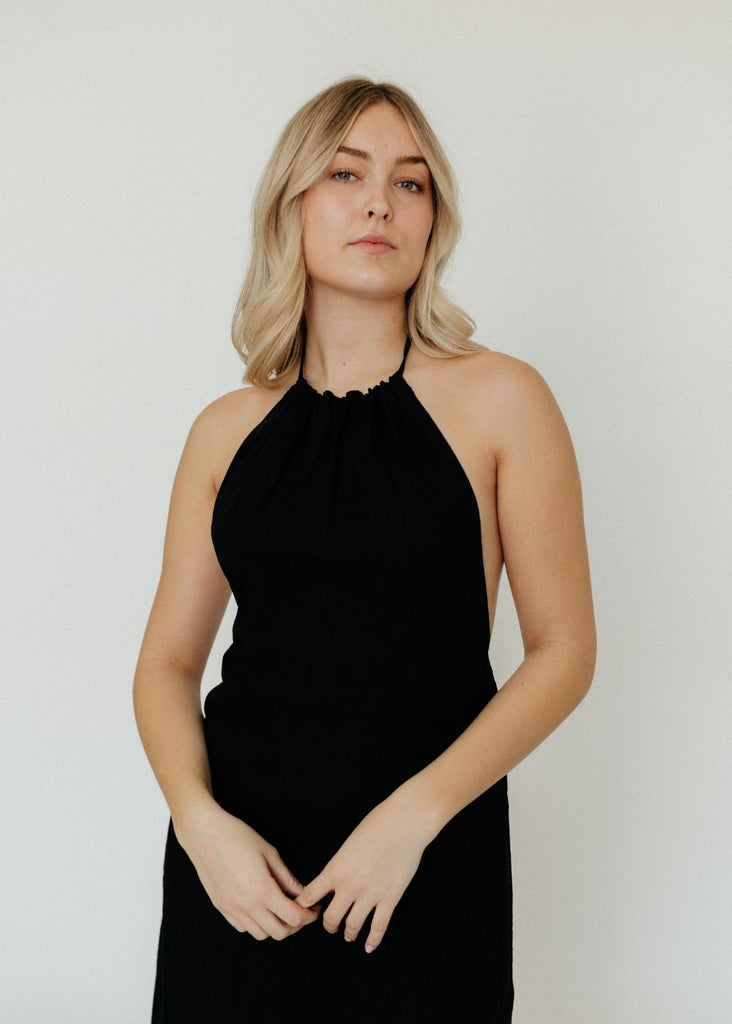 Nili Lotan Lelia Halterneck Dress Details  | Tula's Online Boutique