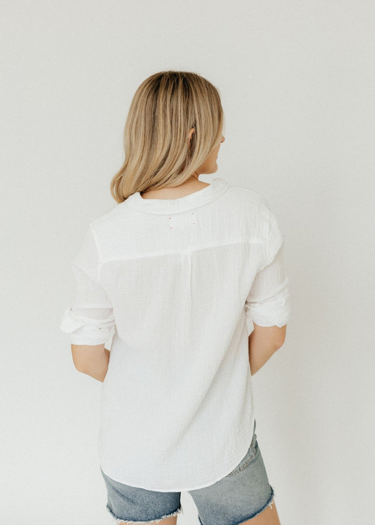 Xírena Scout Shirt in White  back | Tula's Online Boutique