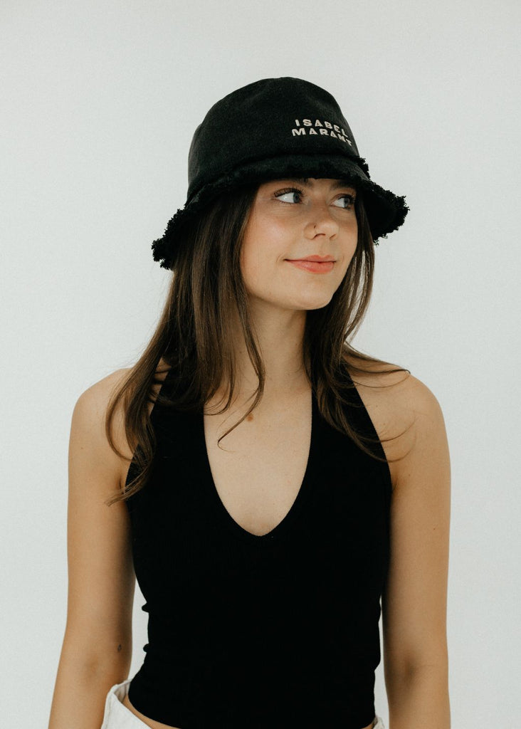 Isabel Marant Bergen Bucket Hat in Black | Tula's Online Boutique