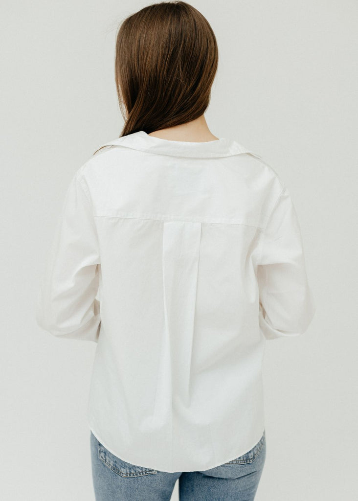 Frank & Eileen "Silvio" Button Up in White Back | Tula's Online Boutique