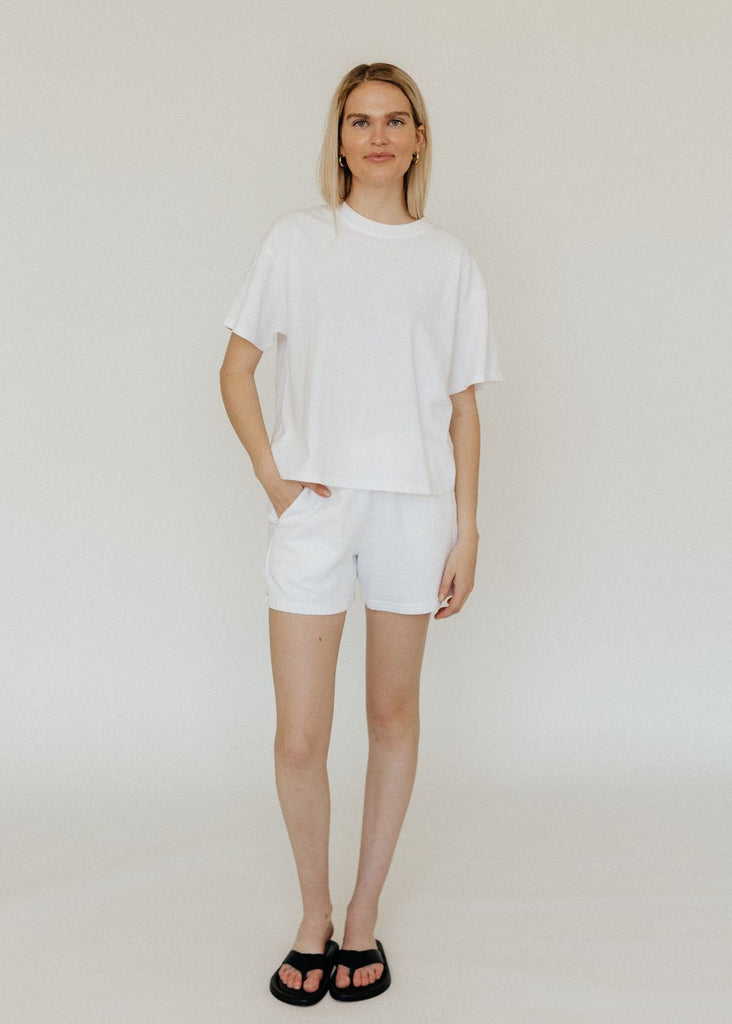 Xírena Shayne Sweatshort in White | Tula's Online Boutique