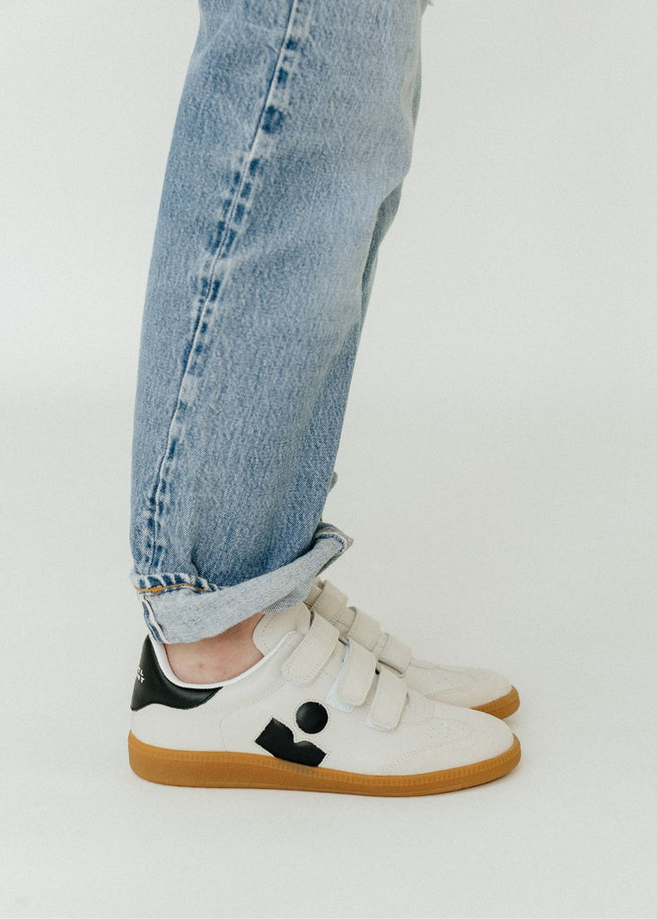 Isabel Marant Beth Leather Sneaker in Chalk/Black | Tula's Online Boutique