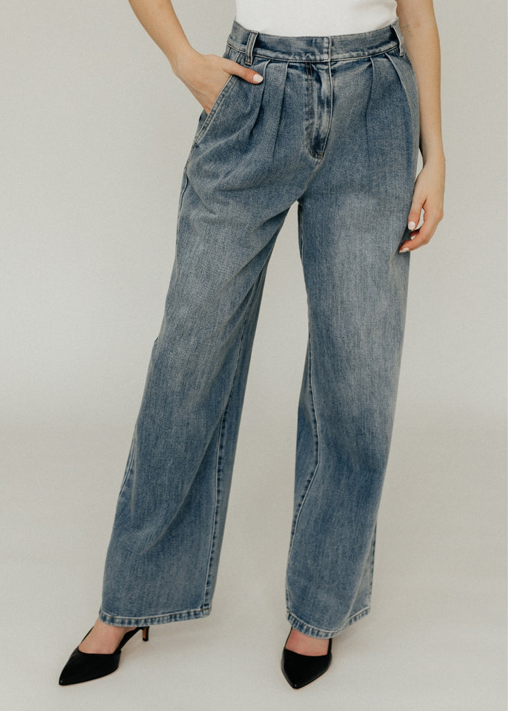 Tibi Classic Wash Stella Full Length Pant in Classic Blue | Tula's Online Boutique