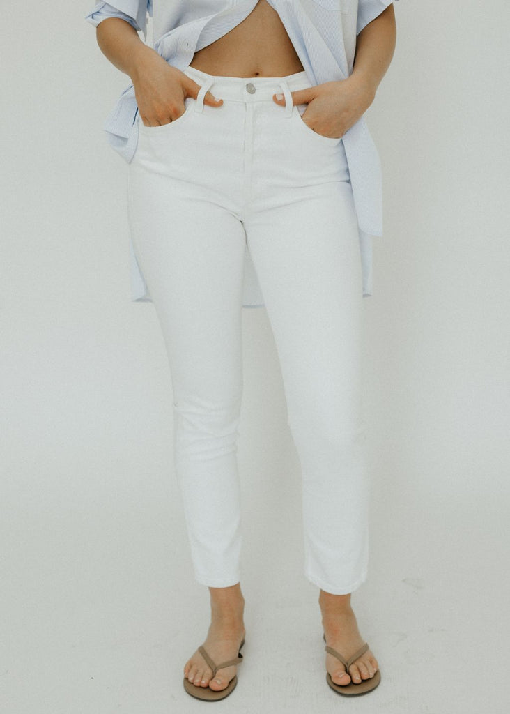 AGOLDE Riley Long Jean in Sour Cream | Tula's Online Boutique