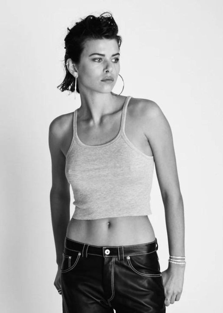 Éterne Cropped Rib Tank Heather Grey | Tula's Online Boutique