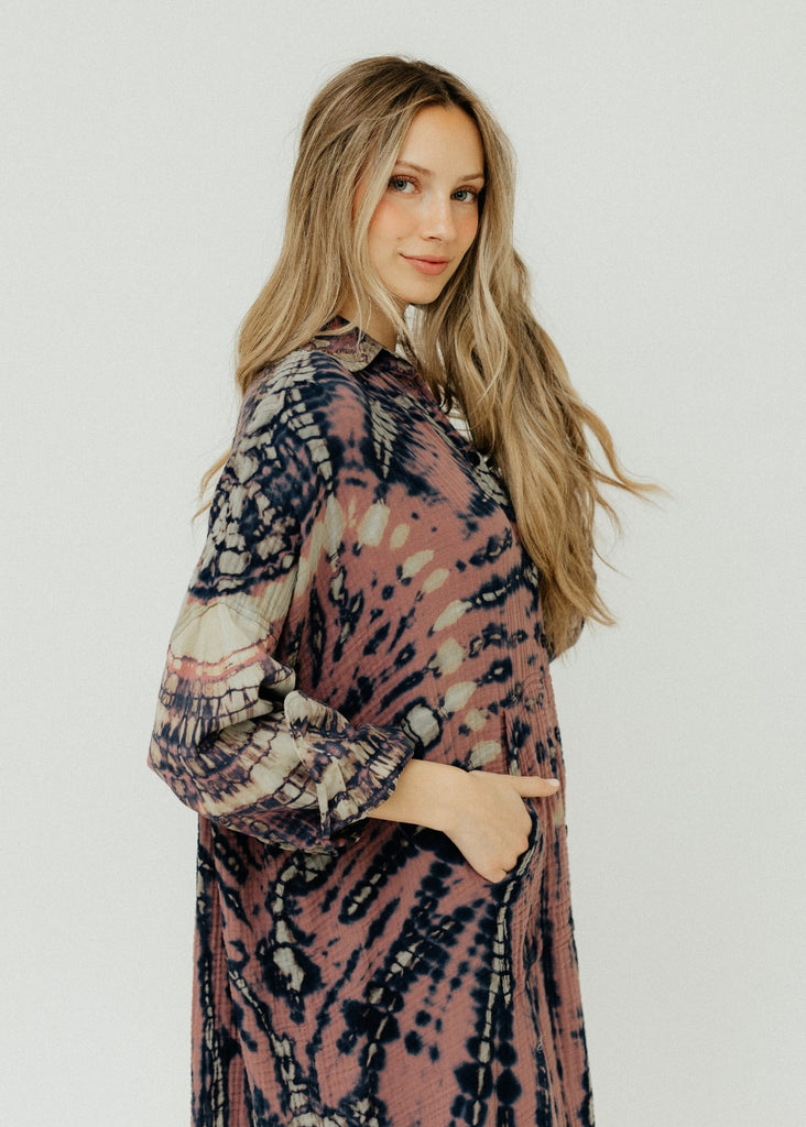 Raquel Allegra Caftan Shirt Dress Print | Tula's Online Boutique