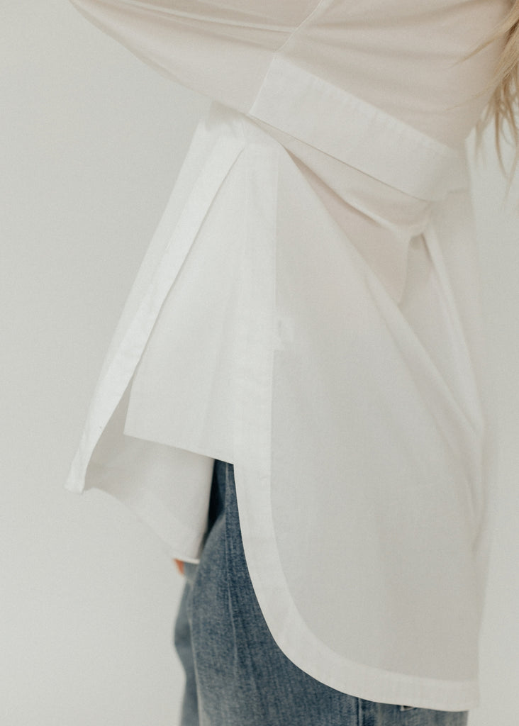 Tibi Shirting Gabe Oversized Shirt in White Detail | Tula's Online Boutique