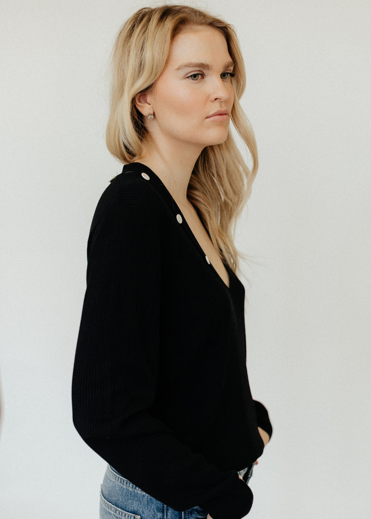 Proenza Schouler Elsie Sweater in Black Side | Tula's Online Boutique