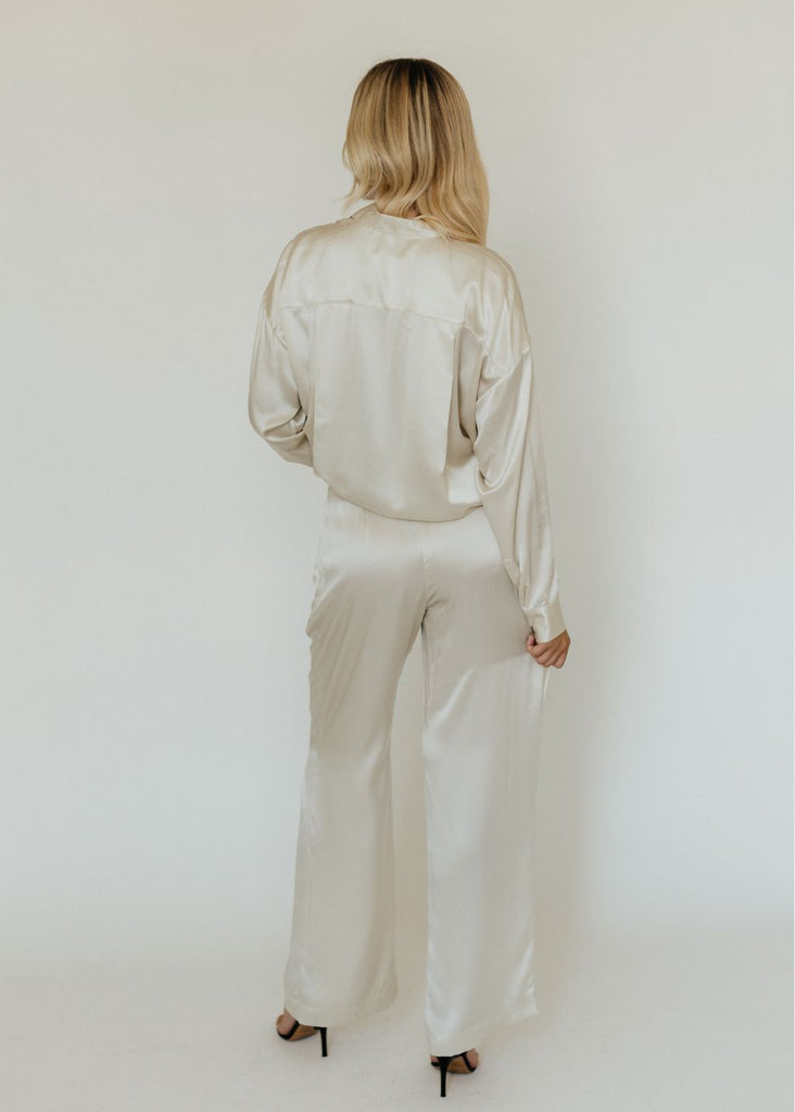 Sablyn Pleated Silk Pant Back | Tula Online Boutique