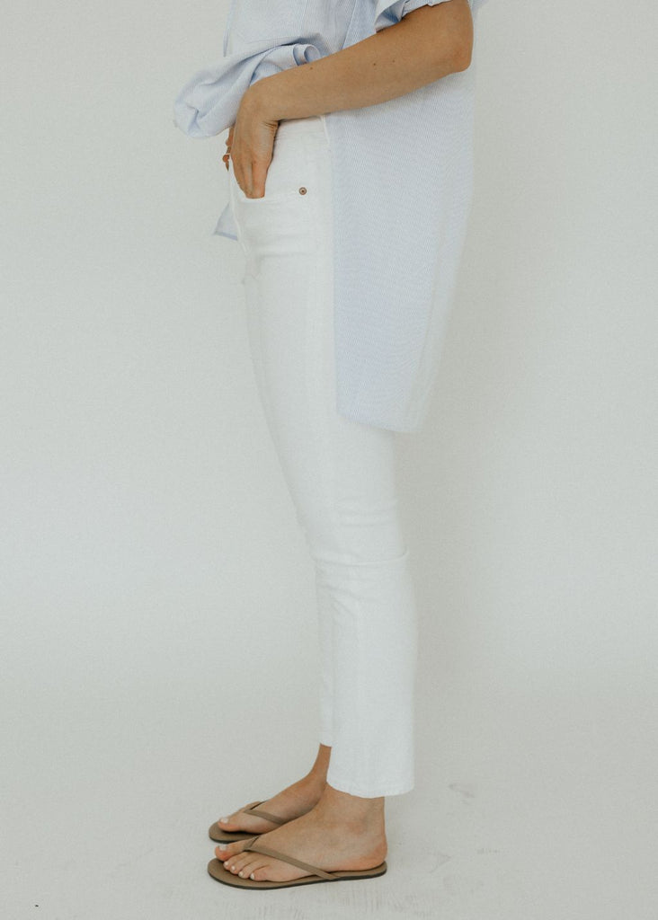 AGOLDE Riley Long Jean in Sour Cream Side | Tula's Online Boutique