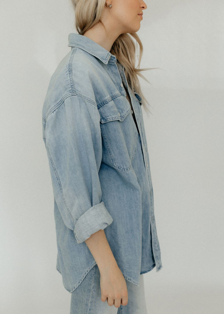 MOTHER The Lazy Sunday Denim Top Side | Tula's Online Boutique