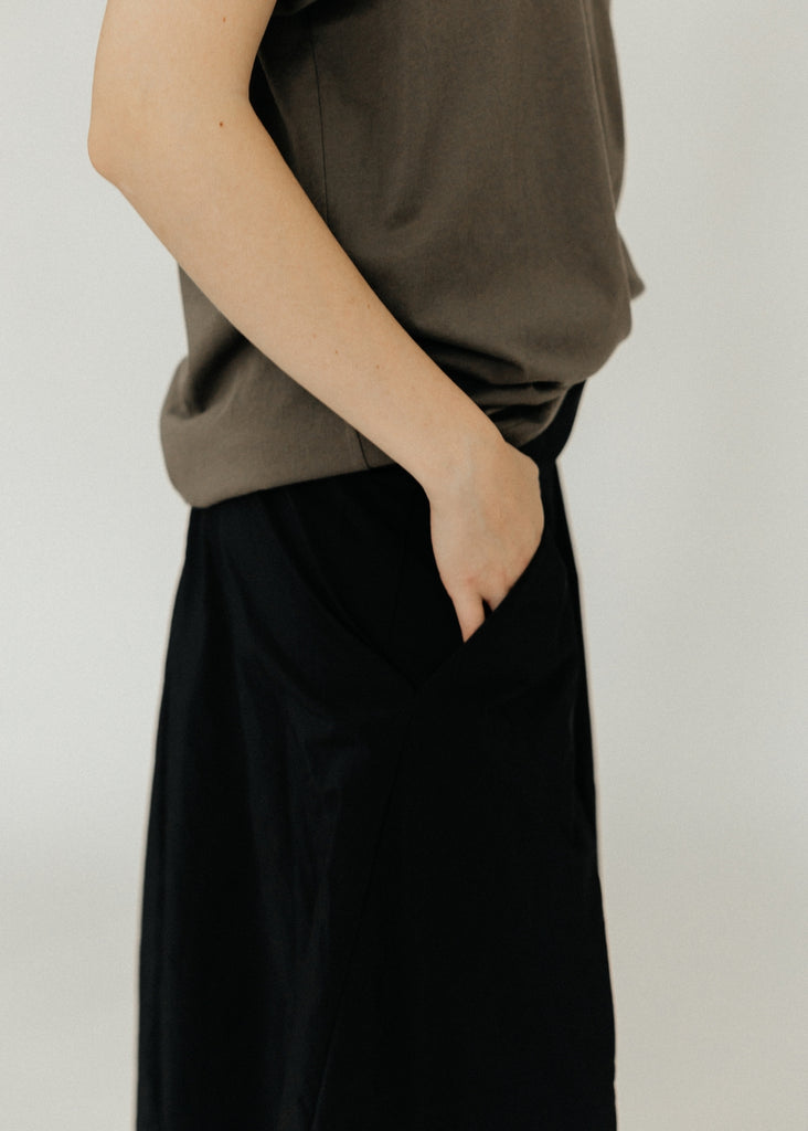Tibi Nylon Asymmetrical Balloon Skirt in Black Pocket | Tula's Online Boutique