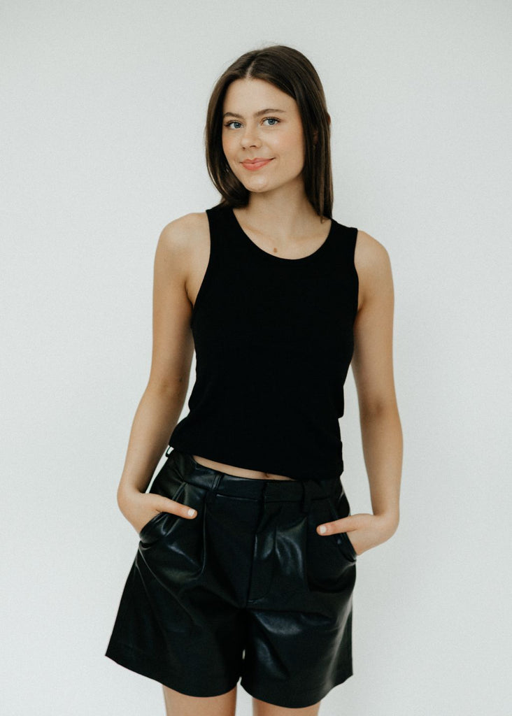 Éterne Fitted Tank in Black | Tula's Online Boutique