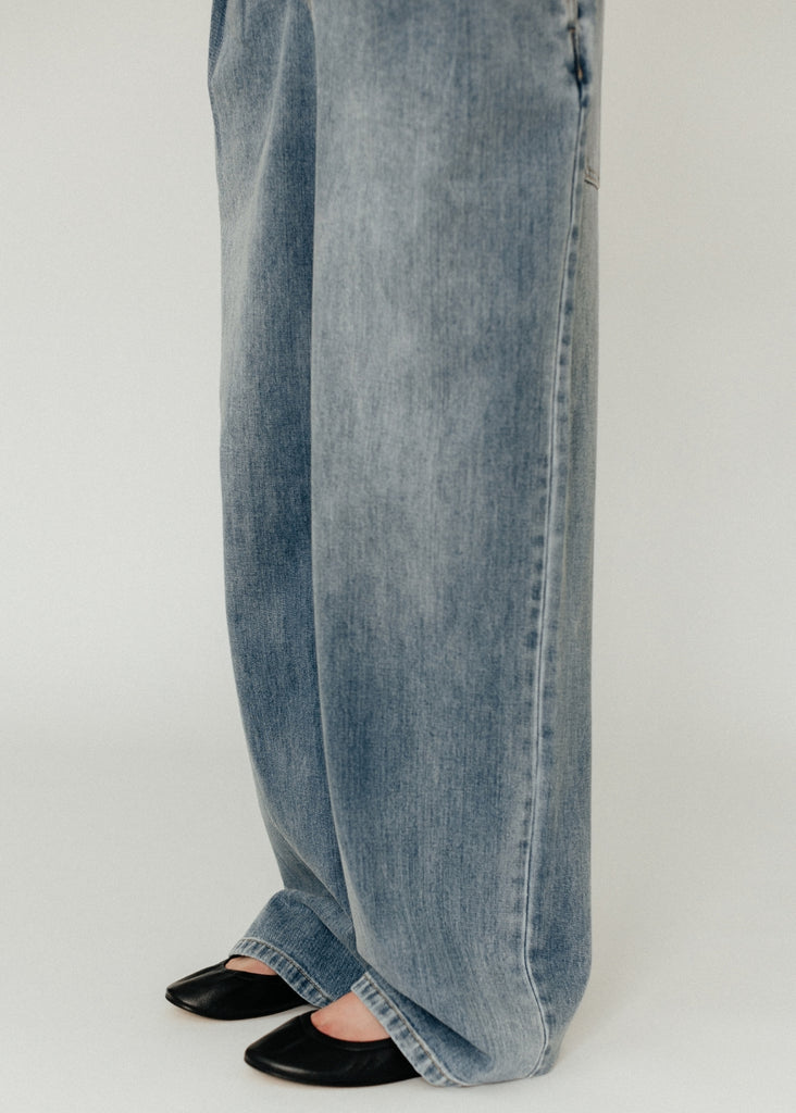 Tibi Classic Wash Stella Full Length Pant in Classic Blue Detail | Tula's Online Boutique