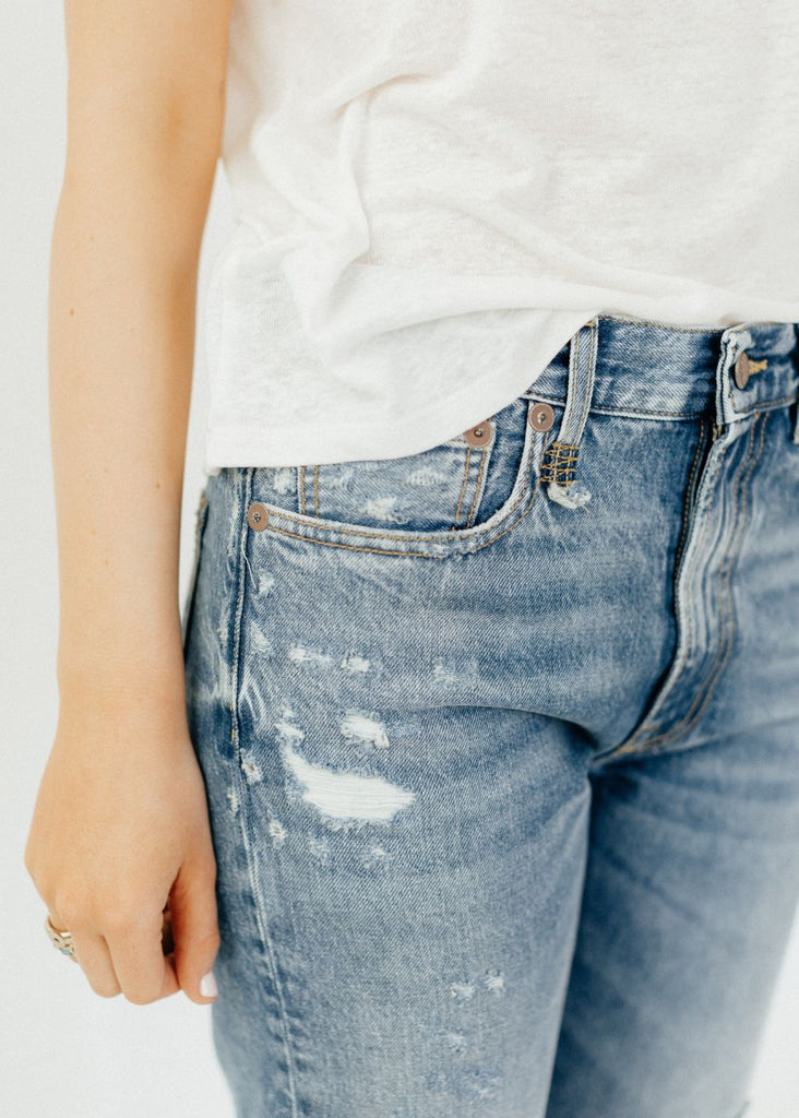 R13 Boyfriend Jeans in Bain Rips Detail | Tula's Online Boutique