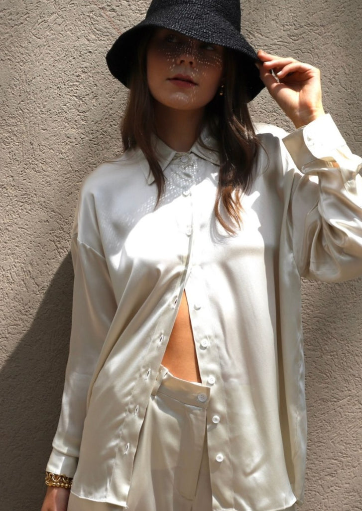 Sablyn Indiana Button Up Shirt in Gardenia Details | Tula Online Boutique