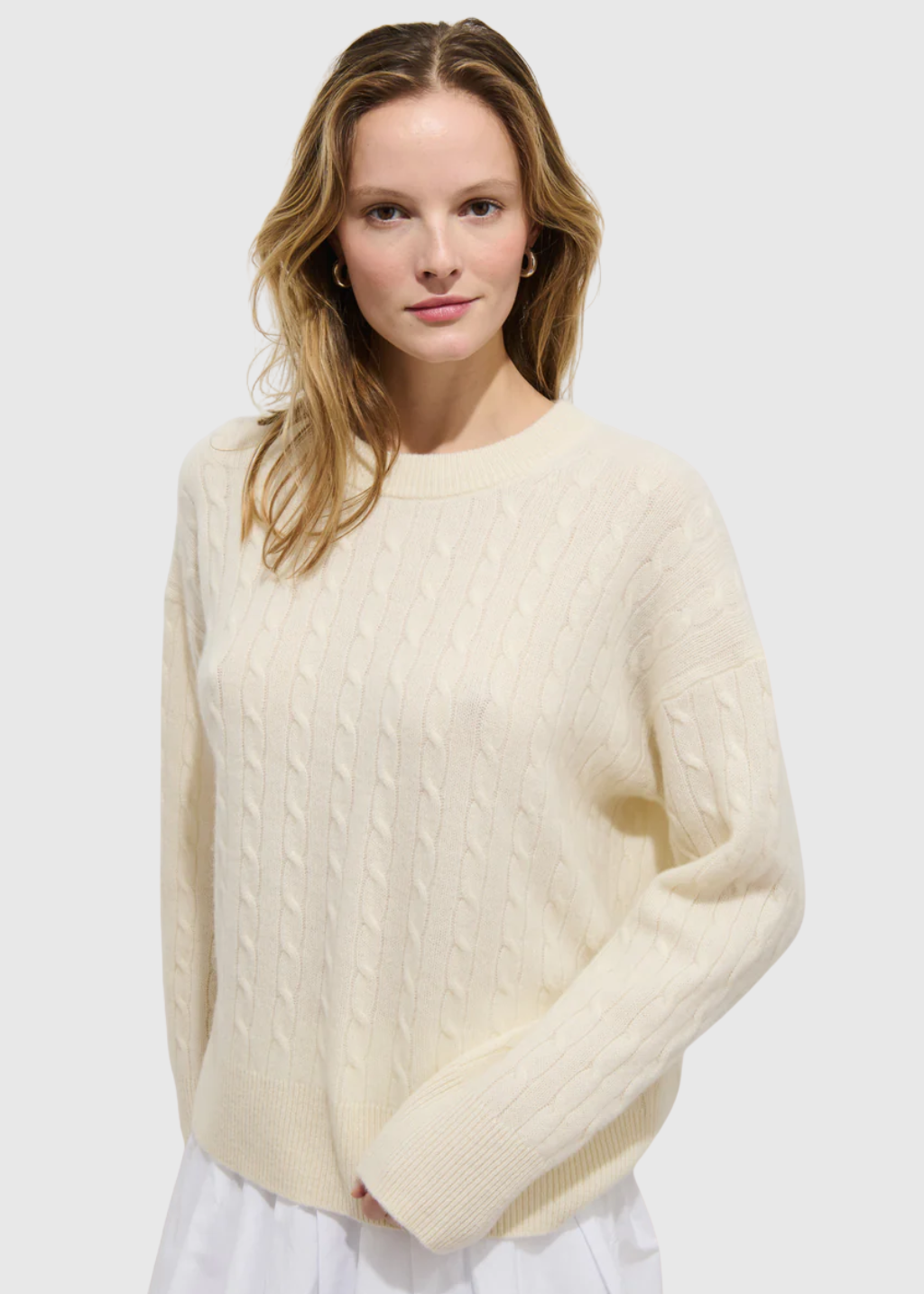 Alex Mill Cashmere Crewneck Cable Sweater | Shop Tula
