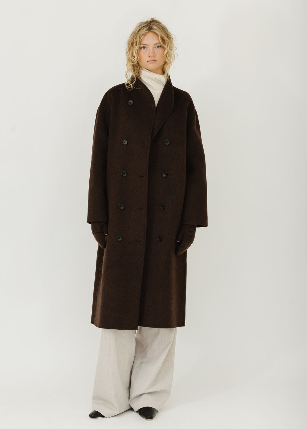 Alex Mill Long Sophia Coat in Brown | Shop Tula