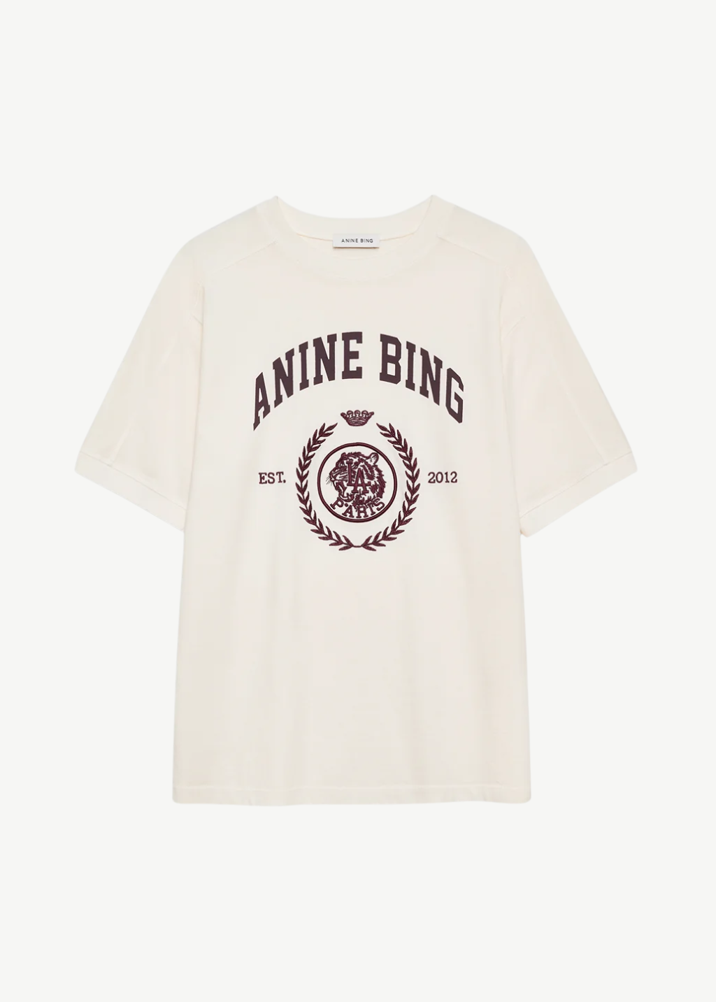 Anine Bing Collegiate Jaylin Tee in Cream | Shop Tula