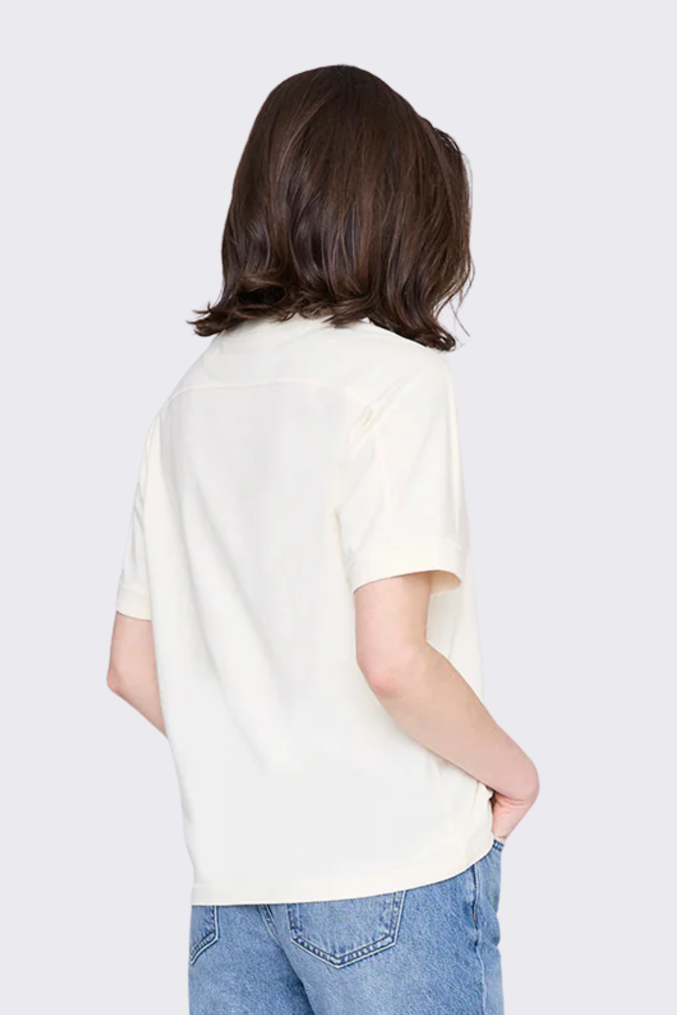 Anine Bing Collegiate Jaylin Tee in Cream | Shop Tula