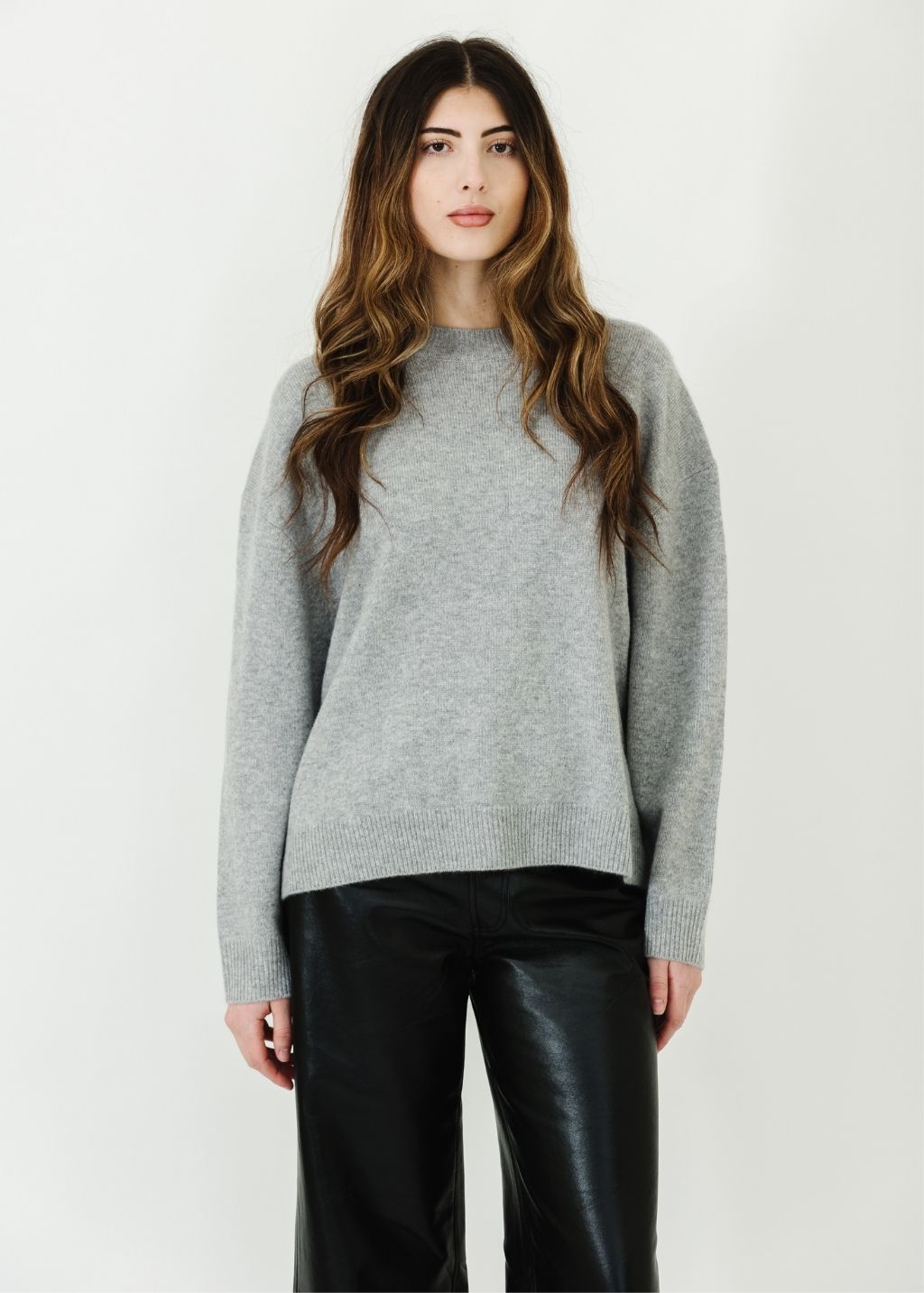 Anine Bing Lee Crew Sweater in Heather Grey | Shop Tula