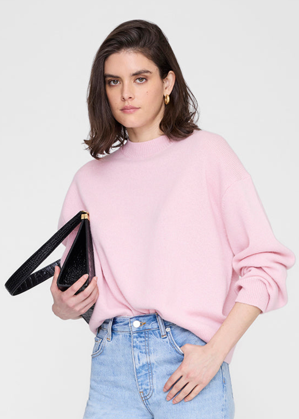 Anine Bing Lee Crew Sweater in Pink | Shop Tula