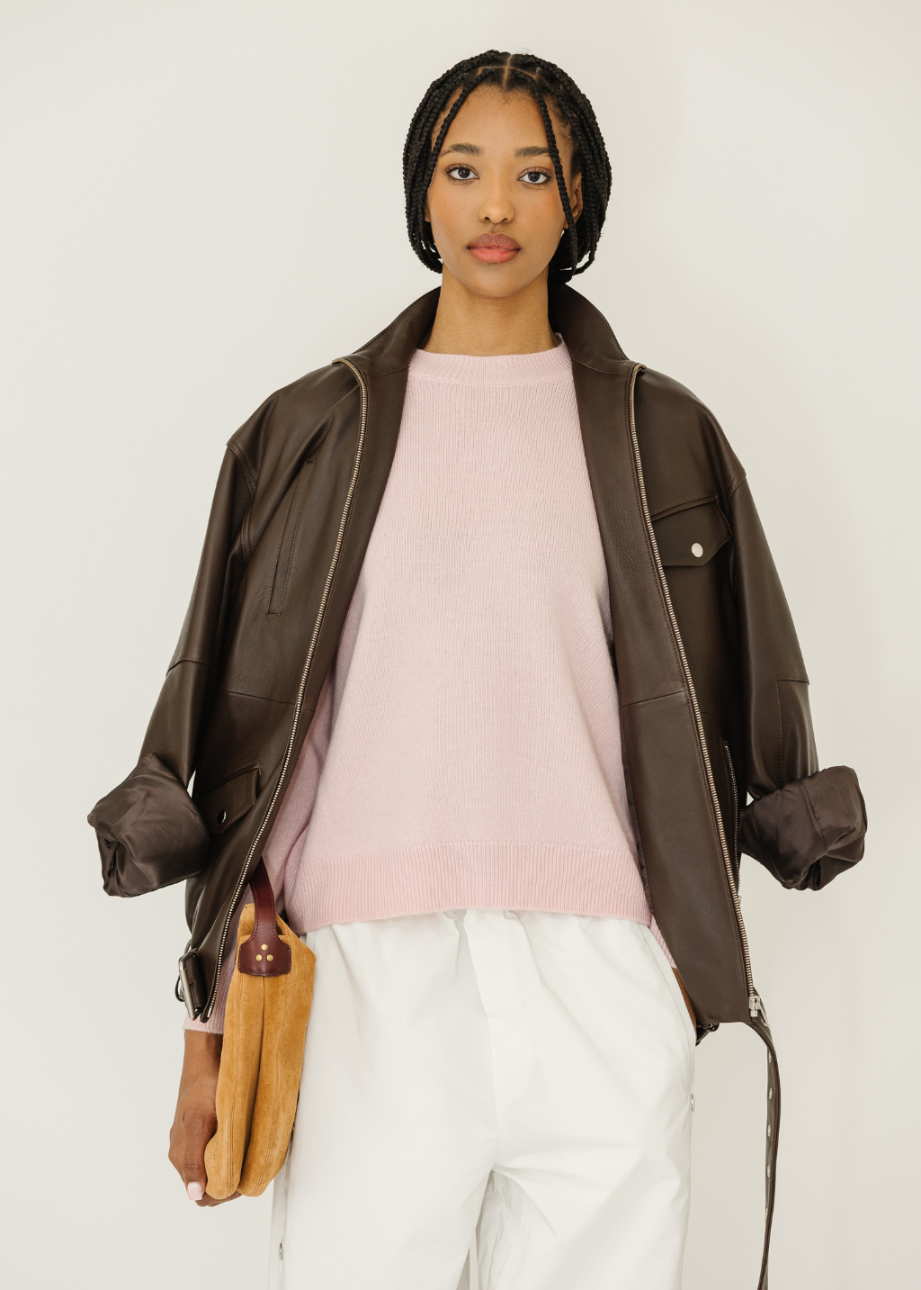 Anine Bing Lee Crew Sweater in Pink | Shop Tula