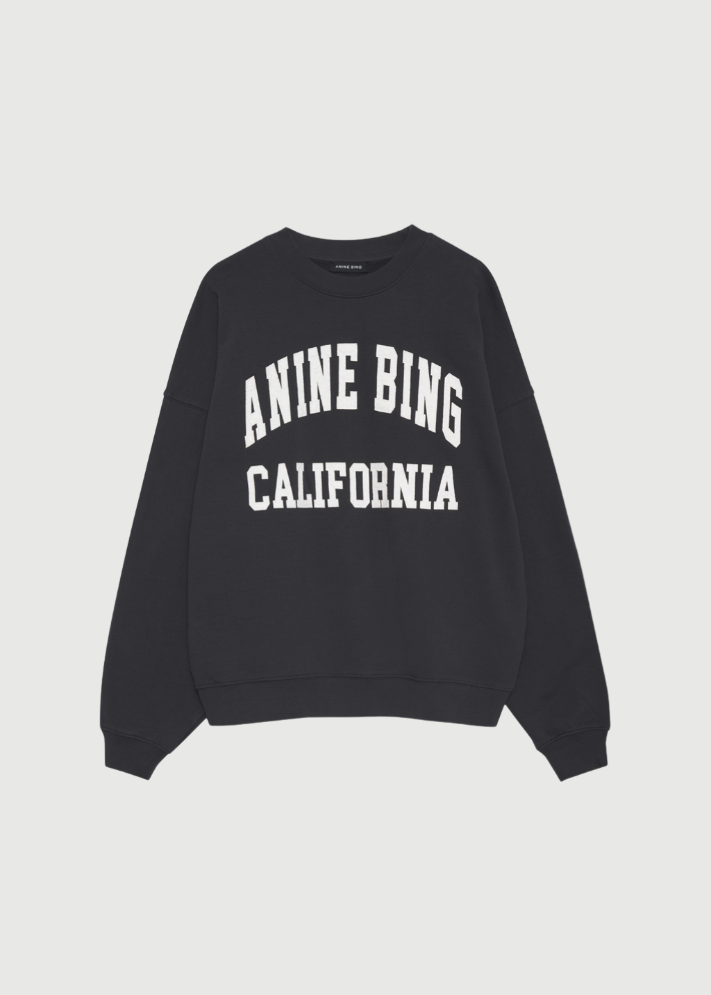 Anine Bing Miles Sweatshirt Logo in Washed Black | Shop Tula