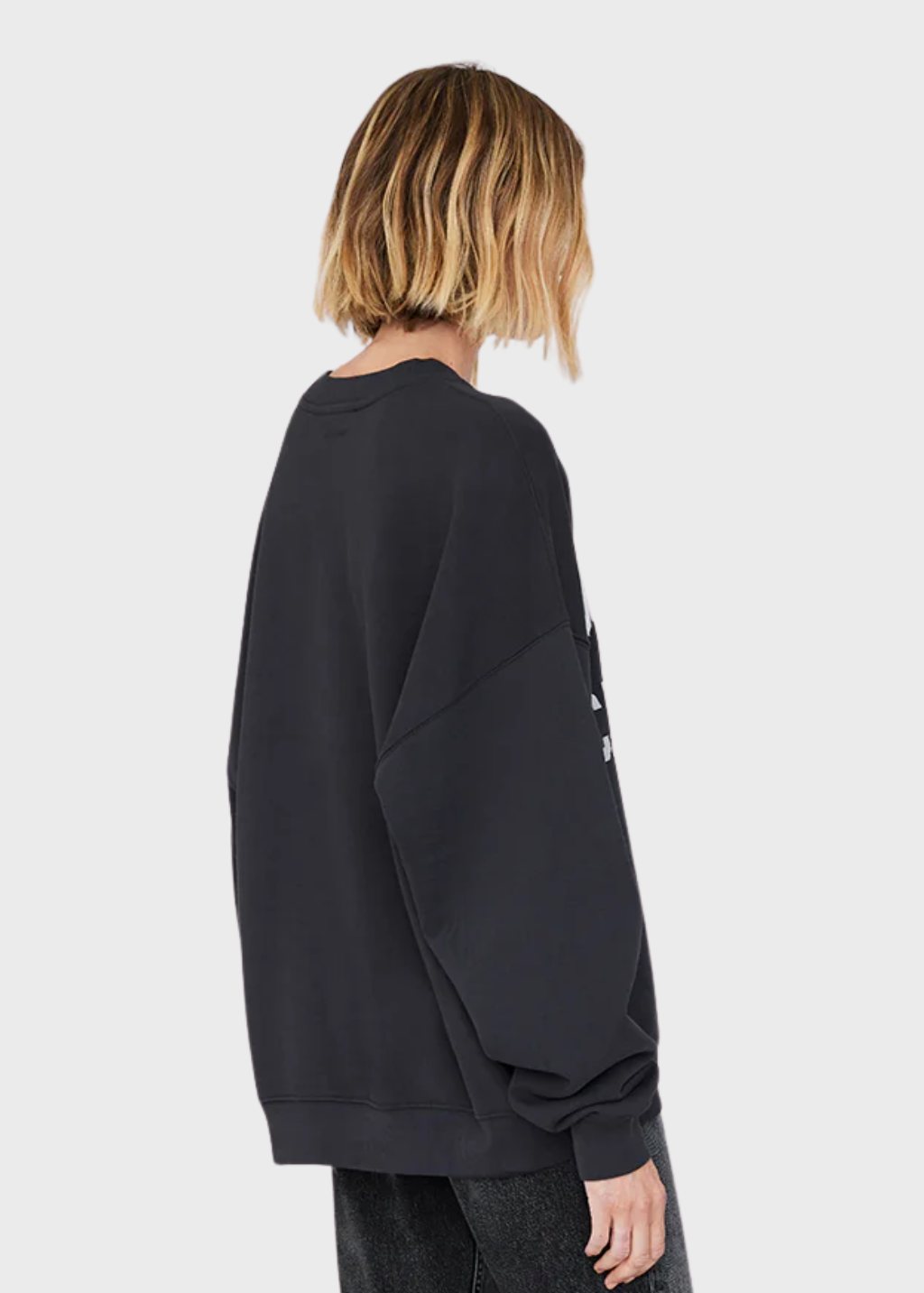 Anine Bing Miles Sweatshirt Logo in Washed Black | Shop Tula