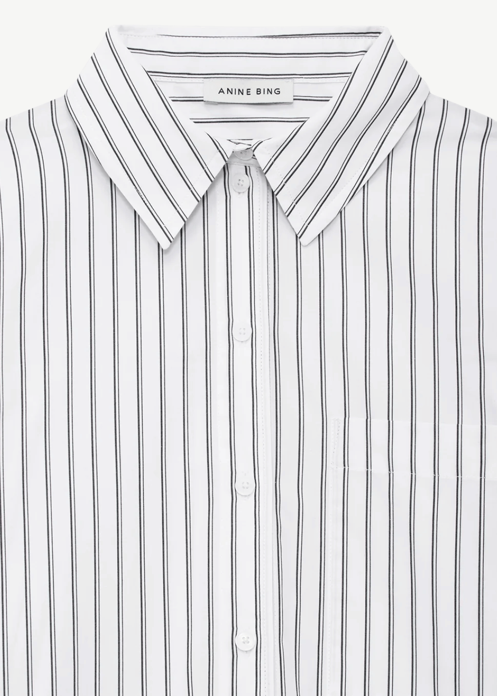 Anine Bing Scott Shirt in White and Black Stripe | Shop Tula