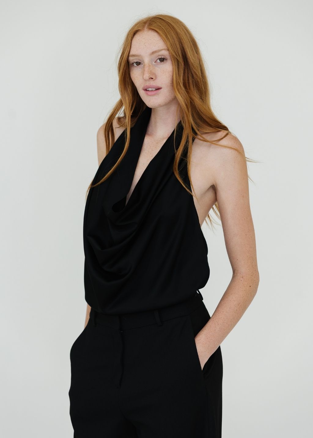 By Malene Birger Charlotte Top in Black Silk | Shop Tula