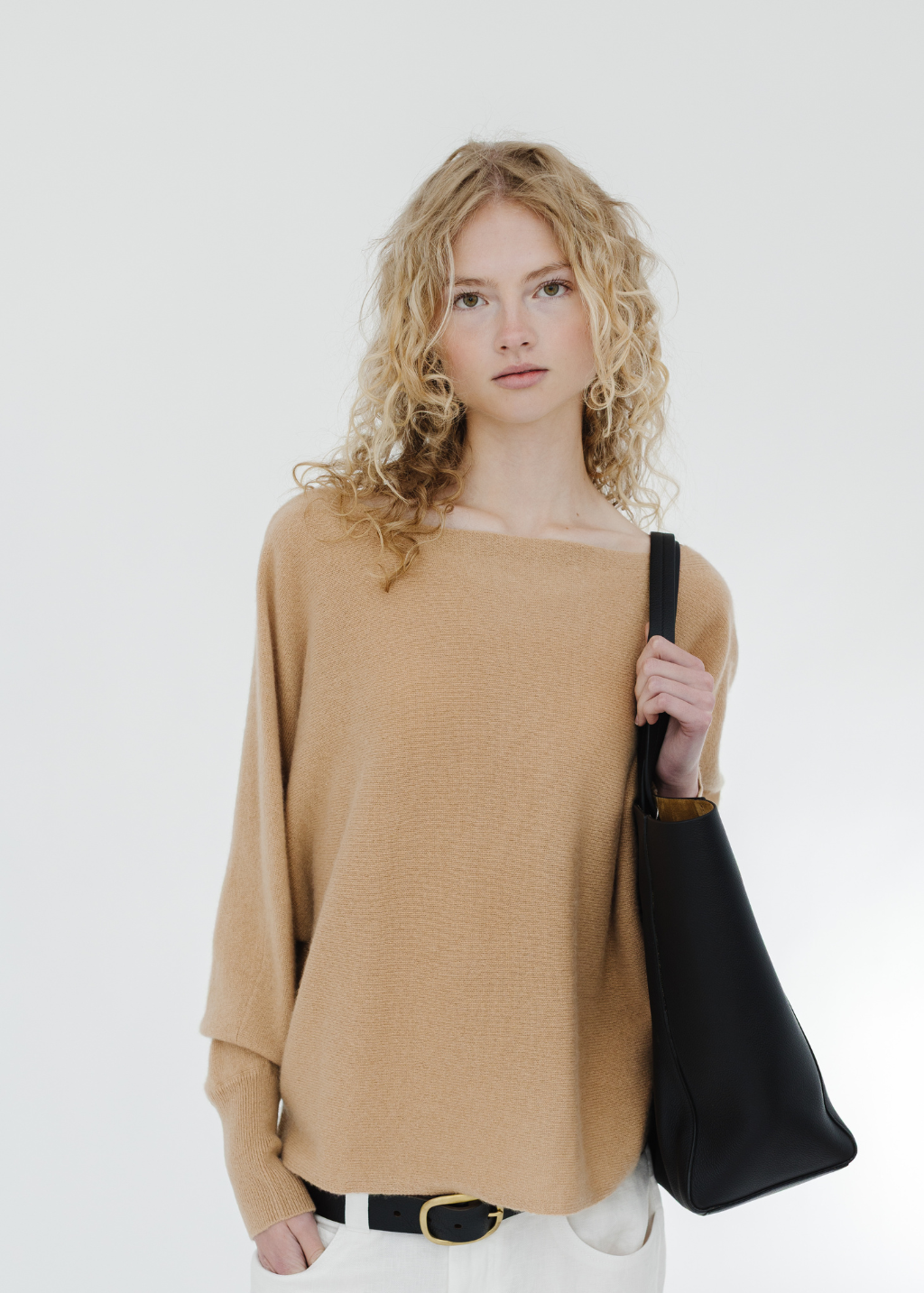 Colorush Cashmere Yangon Boat Sweater in Camel | Shop Tula