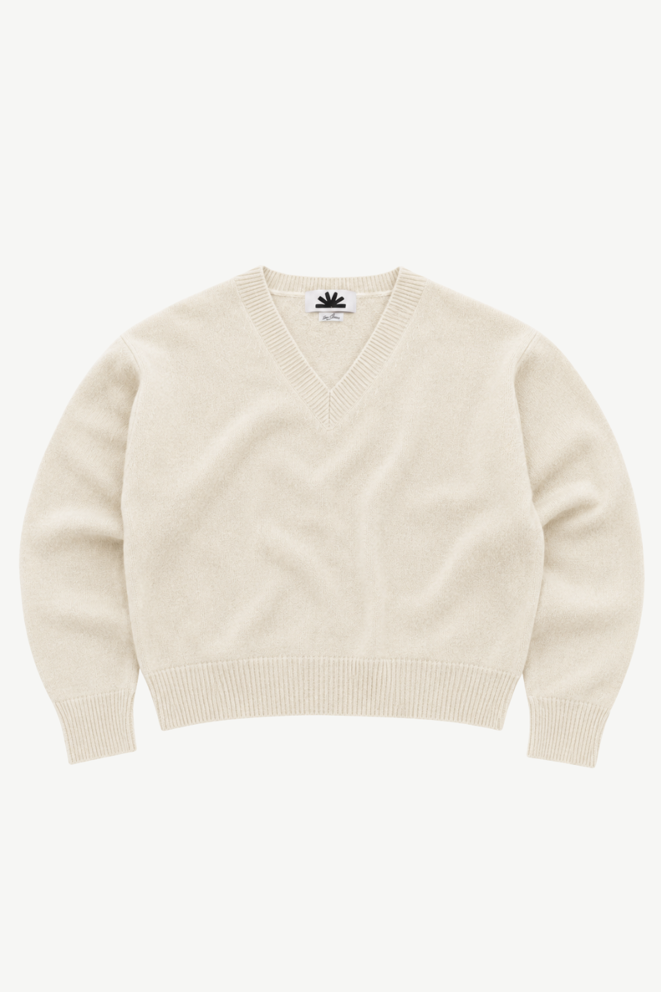 Colorush Chunky Carmen V Neck in Organic White | Shop Tula
