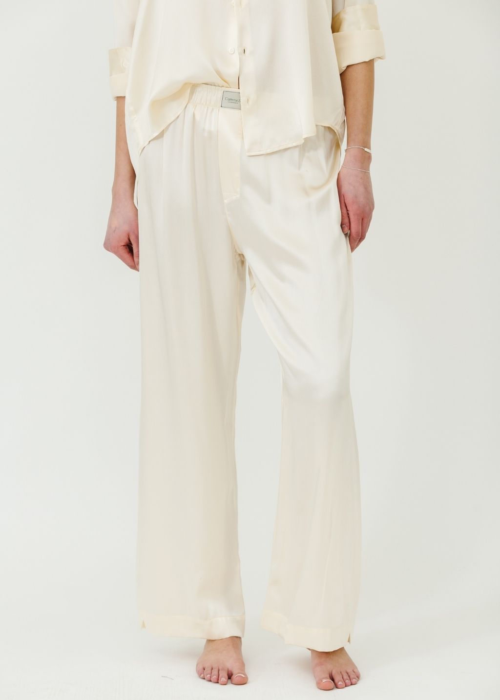 Comme Si La Boxer Alta Silk in Cream Front | Shop Tula