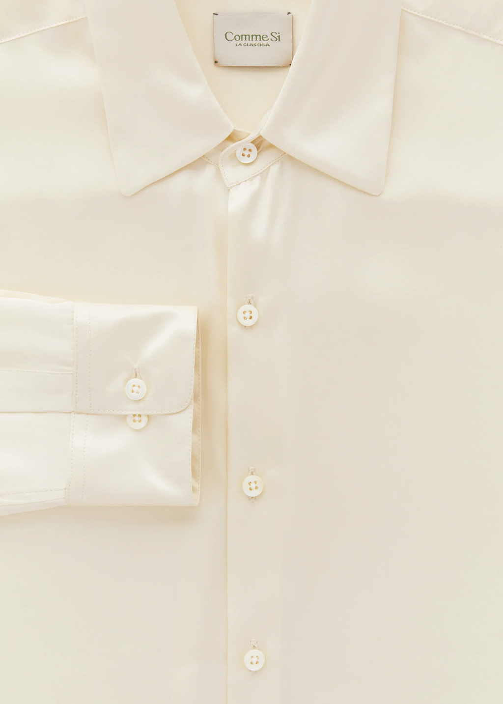 Comme Si La Shirt Classica Silk in Cream | Shop Tula