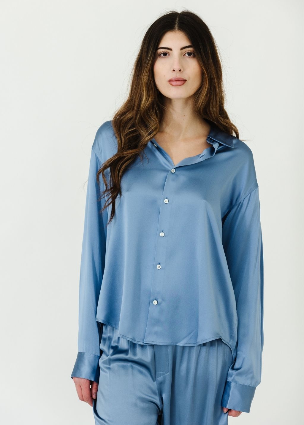 Comme Si La Shirt Classica Silk in Periwinkle | Shop Tula
