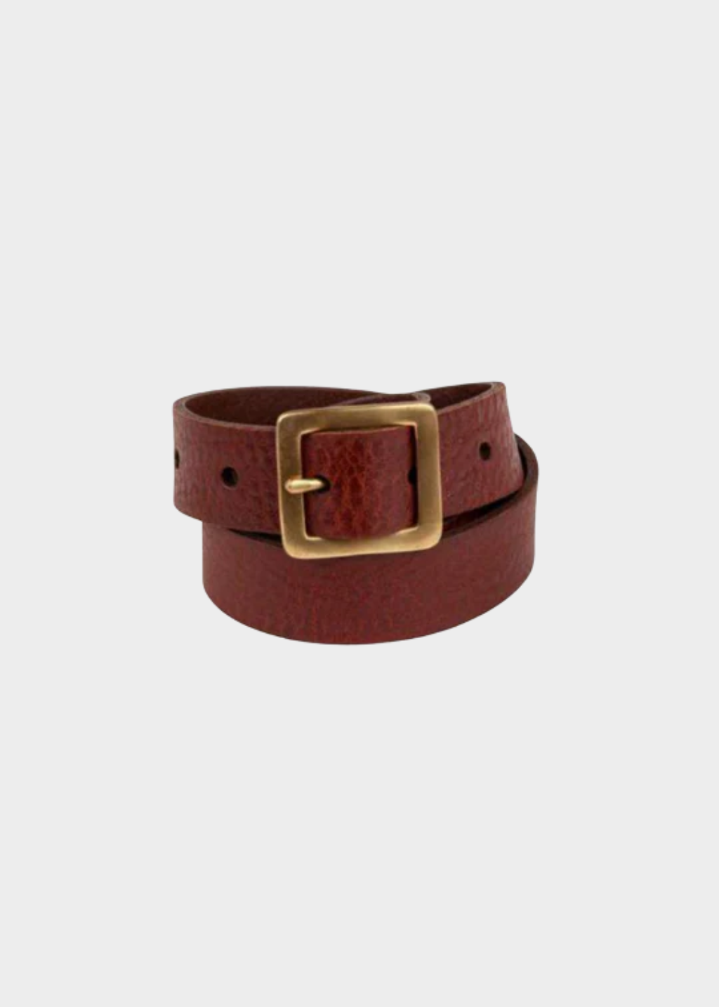 DePalma Leather Quadro Belt in Tobacco/Brass I Shop Tula