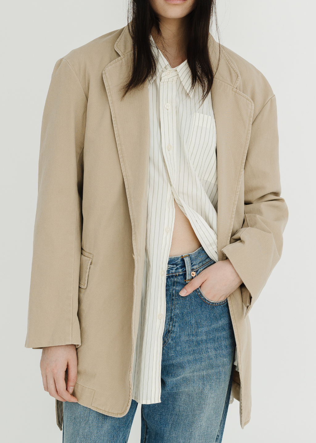 Denimist Deconstructed Blazer With Belt | Shop Tula