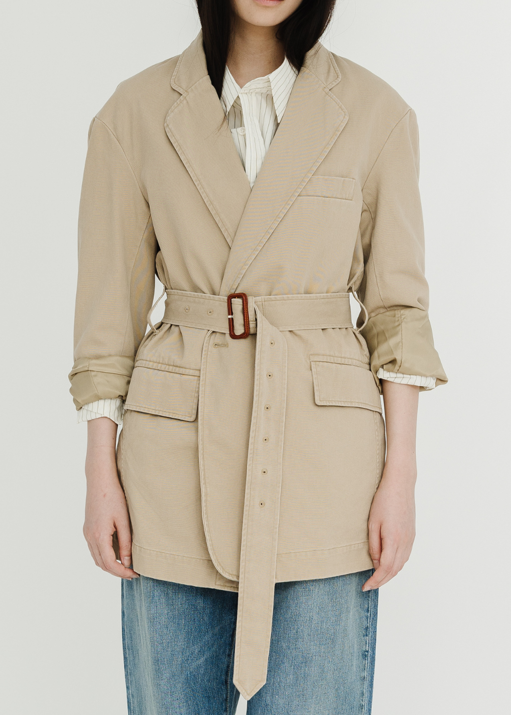 Denimist Deconstructed Blazer With Belt | Shop Tula