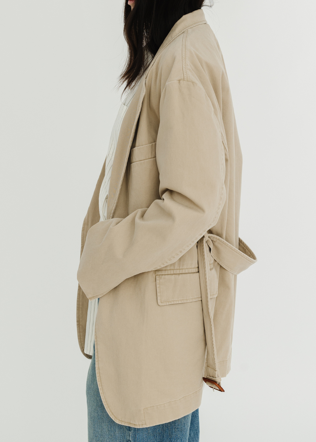 Denimist Deconstructed Blazer With Belt | Shop Tula