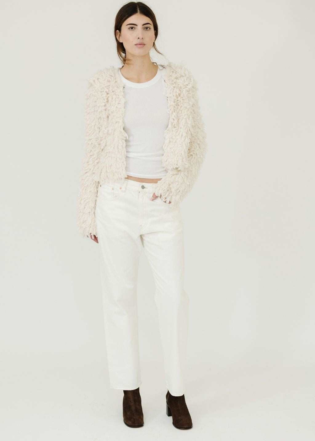 Denimist Lucy Boyfriend Jean in White | Shop Tula