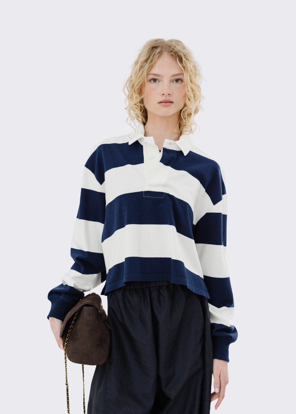 Denimist Rugby L/S Tee in Navy Blue Stripe | Shop Tula