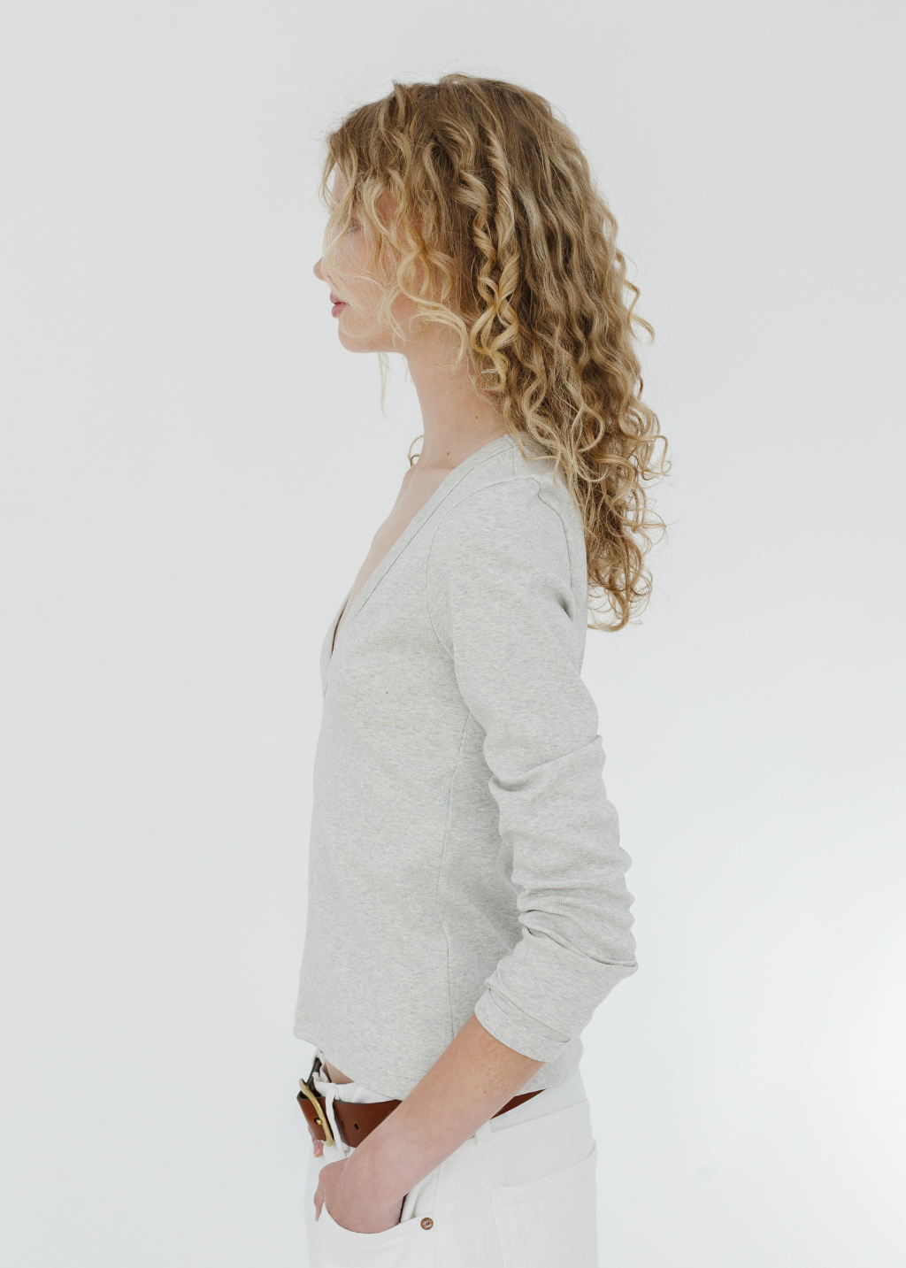 FLORE FLORE Dewi Longsleeve in Heather Grey | Shop Tula