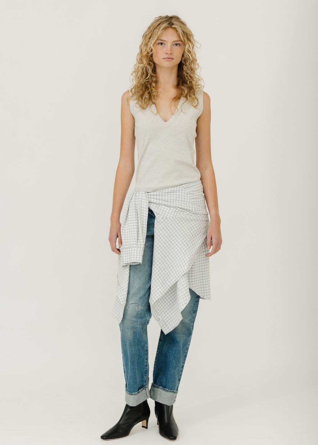 FLORE FLORE Dewi Tank Top in Heather Grey | Shop Tula
