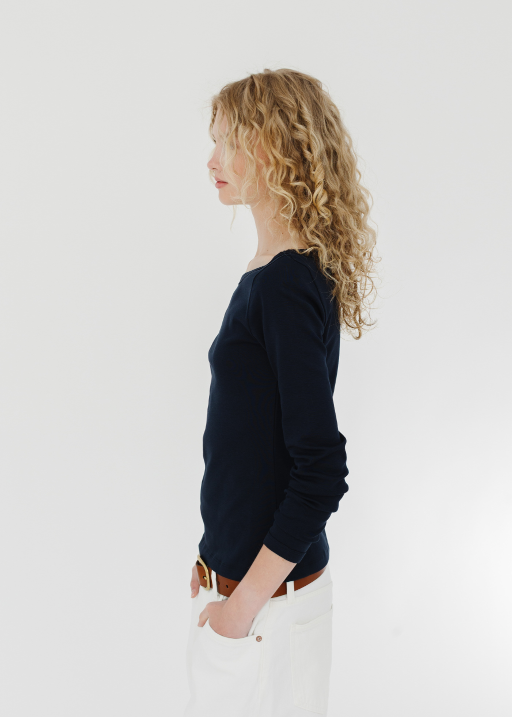 FLORE FLORE Steffi Longsleeve in Navy | Shop Tula